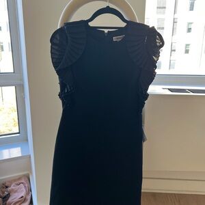 Black Dress with Ruffled Sleeves